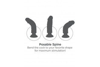 Телесный вибратор с мошонкой и съемной присоской 7 Vibrating Cock with Balls - 17,8 см.
