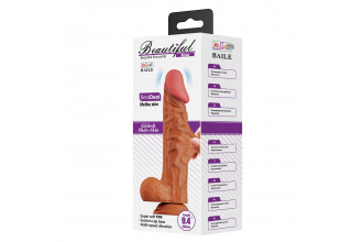 Темно-бежевый вибратор с эффектом скользящей кожи Buraq - 24 см.