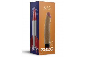 Реалистичный мультискоростной вибратор без мошонки Mad Rocket - 20,5 см.