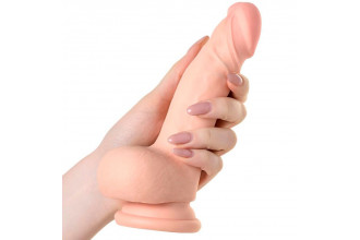 Реалистичный перезаряжаемый вибратор REALSTICK ELITE VIBRO с пультом ДУ - 18,5 см.