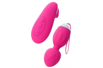 Розовые виброшарики TELLA с пультом-стимулятором