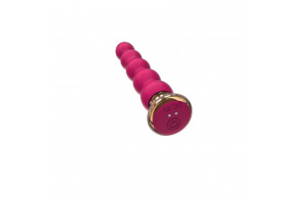 Розовый вибратор-ёлочка Mini Vibrator с пультом ДУ - 19 см.
