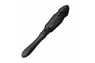 Черная секс-машина с функцией нагрева, насадками и присоской Sesh