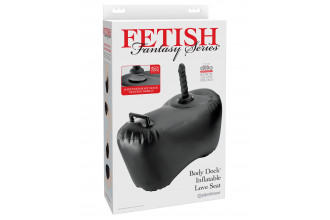 Черное надувное кресло с платформой для фиксации дилдо Body Dock Inflatable Love Seat