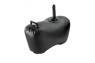 Черное надувное кресло с платформой для фиксации дилдо Body Dock Inflatable Love Seat
