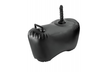 Черное надувное кресло с платформой для фиксации дилдо Body Dock Inflatable Love Seat
