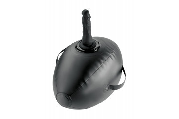 Черный надувной мяч с платформой для фиксации дилдо Body Dock Inflatable Love Ball