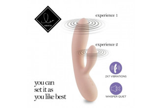 Бежевый вибратор-кролик Lea Rabbit Vibrator - 20,2 см.