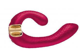 Малиновый гибкий вибростимулятор MIYO с двумя моторами - 18,5 см. Малиновый гибкий вибростимулятор MIYO с двумя моторами - 18,5 см.