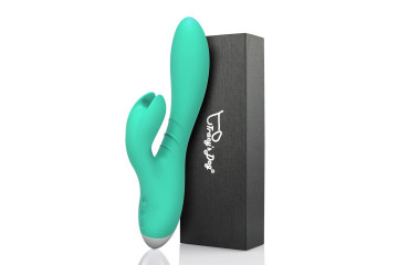 Зеленый вибратор-кролик Jade Rabbit Vibrator - 21,8 см.