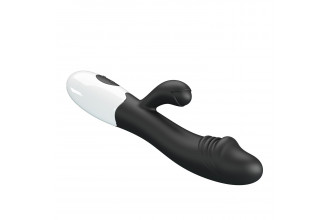 Черный вибратор-кролик Snappy - 19 см.