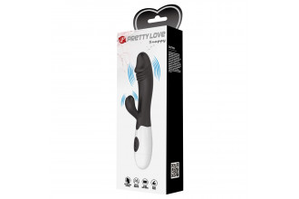 Черный вибратор-кролик Snappy - 19 см.