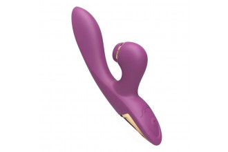 Сливовый вибратор-кролик с вакуумной стимуляцией 5’’ Silicone Suction Kiss - 20,3 см.