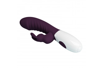 Фиолетовый вибратор-кролик Naughty Bunny - 19,8 см.