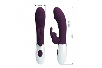Фиолетовый вибратор-кролик Naughty Bunny - 19,8 см.