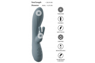 Силиконовый вибратор-кролик VELINA Rabbit Vibrator - 20 см.