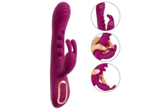 Лиловый вибратор-кролик 2 Function Vibrator Squirting - 22,5 см.