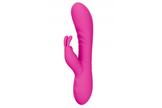 Розовый силиконовый вибратор-кролик