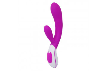 Розовый вибромассажёр Colby с клиторальным стимулятором - 21,5 см.