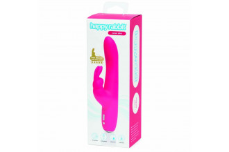 Розовый перезаряжаемый вибратор Rabbit Slimline Curve Rechargeable - 24 см.