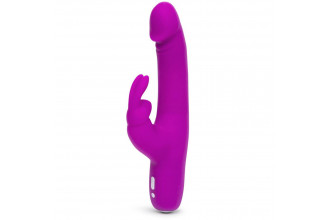 Фиолетовый перезаряжаемый вибратор Rabbit Slimline Curve Rechargeable - 24 см.