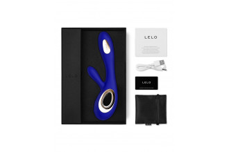 Синий вибратор-кролик Lelo Soraya Wave - 21,8 см.