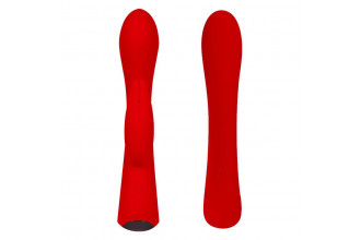 Красный вибромассажер-кролик 5 Silicone Bunny Love - 19,1 см.