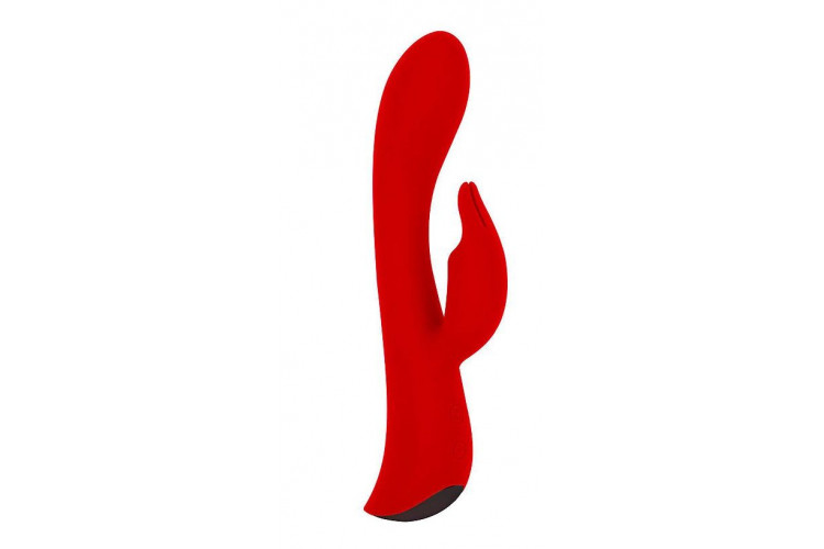 Красный вибромассажер-кролик 5 Silicone Bunny Love - 19,1 см.