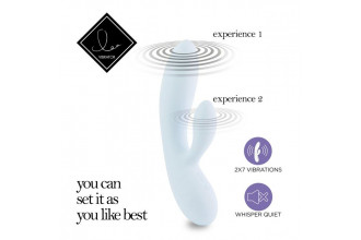 Нежно-голубой вибратор-кролик Lea Rabbit Vibrator - 20,2 см.