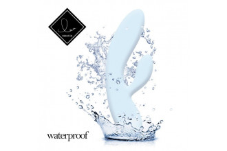 Нежно-голубой вибратор-кролик Lea Rabbit Vibrator - 20,2 см.