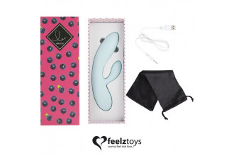 Нежно-голубой вибратор-кролик Lea Rabbit Vibrator - 20,2 см.