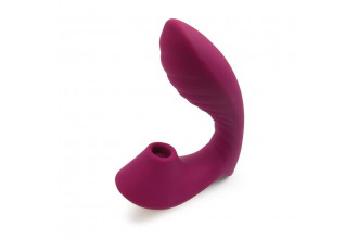 Сливовый L-образный вибромассажёр с вакуумной стимуляцией 3,5’’ Silicone Billow Suction Lover