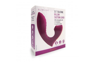 Сливовый L-образный вибромассажёр с вакуумной стимуляцией 3,5’’ Silicone Billow Suction Lover