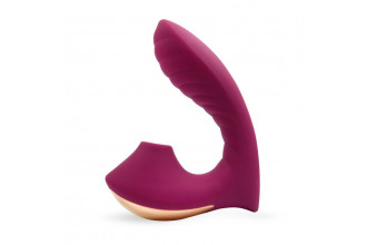 Сливовый L-образный вибромассажёр с вакуумной стимуляцией 3,5’’ Silicone Billow Suction Lover