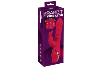 Красный вибратор-кролик с 3 подвижными кольцами Rabbit Vibrator with 3 Moving Rings - 23,7 см. Красный вибратор-кролик с 3 подвижными кольцами Rabbit Vibrator with 3 Moving Rings - 23,7 см.