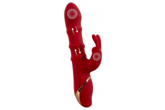 Красный вибратор-кролик с 3 подвижными кольцами Rabbit Vibrator with 3 Moving Rings - 23,7 см. Красный вибратор-кролик с 3 подвижными кольцами Rabbit Vibrator with 3 Moving Rings - 23,7 см.