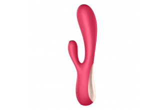 Красный вибратор-кролик Satisfyer Mono Flex с управлением через приложение - 20,4 см.