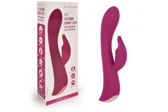 Бордовый вибромассажер-кролик 5 Silicone Bunny Love - 19,1 см.
