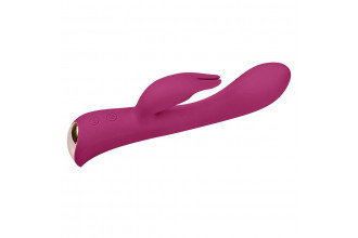 Бордовый вибромассажер-кролик 5 Silicone Bunny Love - 19,1 см.