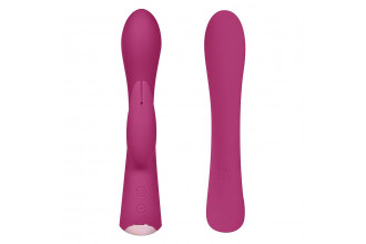 Бордовый вибромассажер-кролик 5 Silicone Bunny Love - 19,1 см.