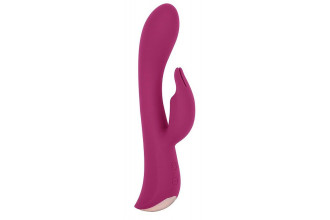Бордовый вибромассажер-кролик 5 Silicone Bunny Love - 19,1 см.