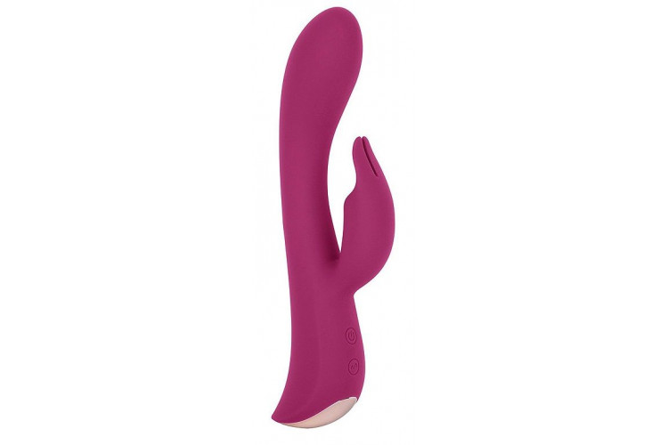 Бордовый вибромассажер-кролик 5 Silicone Bunny Love - 19,1 см.