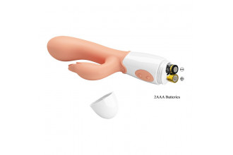 Телесный вибратор с клиторальным стимулятором Bloody Mary - 19,2 см.