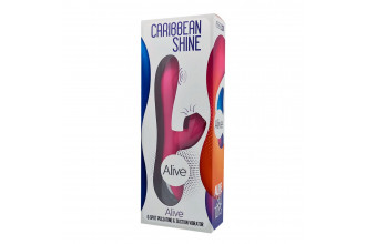 Ярко-розовый вибратор-кролик Caribbean Shine - 21 см.