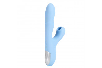 Голубой вибратор с ротацией и вакуумной стимуляцией BeYourLover Rosubi