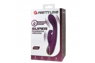 Фиолетовый вибратор со стимулятором клитора Emma - 15,8 см.