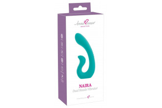 Бирюзовый вибратор NAIRA Dual Heads Vibrator - 17,5 см.