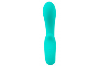 Бирюзовый вибратор NAIRA Dual Heads Vibrator - 17,5 см.