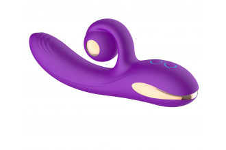 Фиолетовый вибратор-кролик с функцией вращения ствола