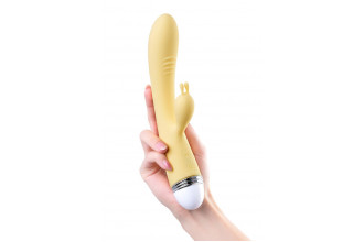 Желтый вибратор-кролик Aster - 22 см. Желтый вибратор-кролик Aster - 22 см.